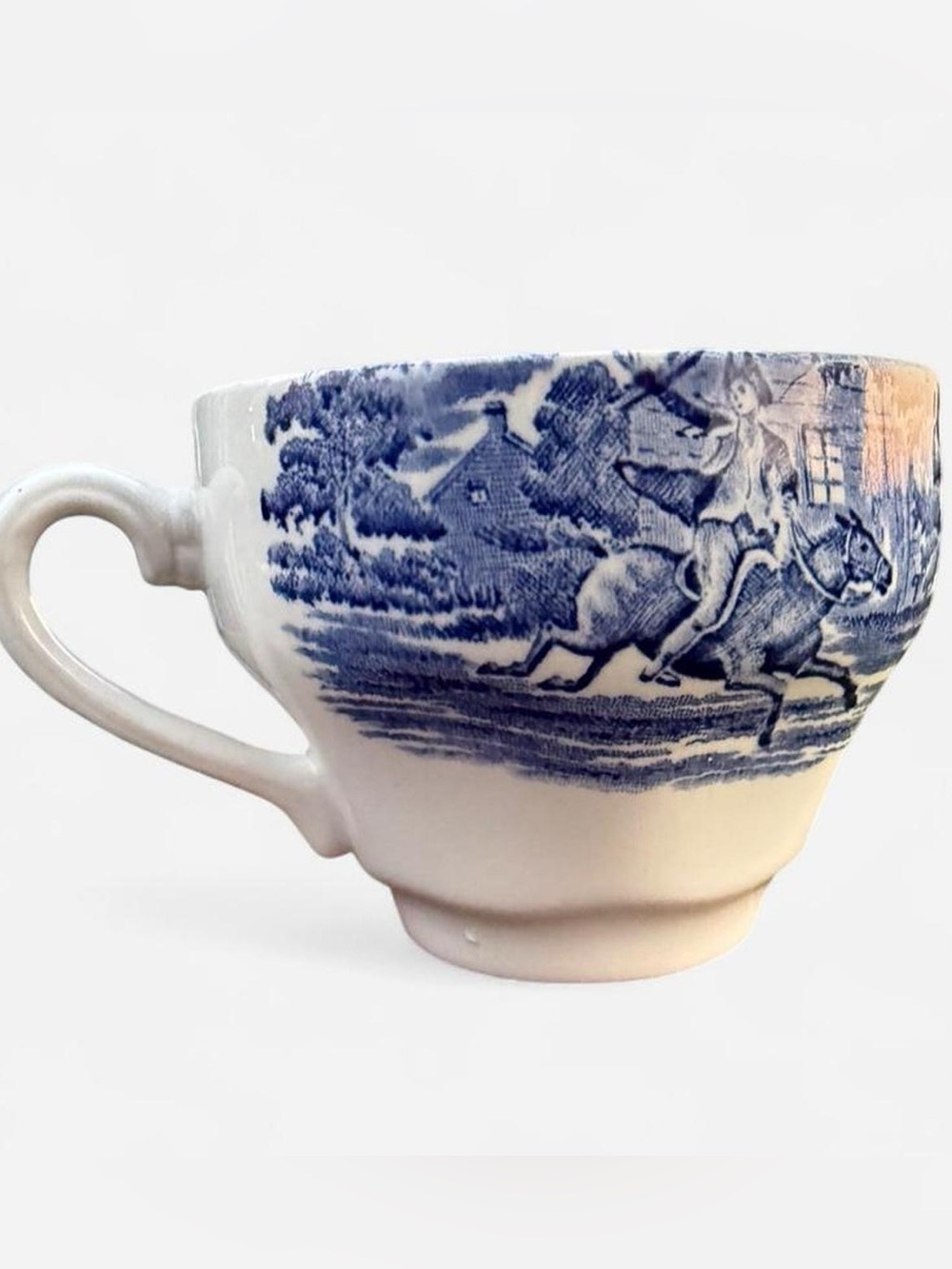 Vintage Liberty Blue Staffordshire Ironstone Paul Revere Coffee Tea Cup England